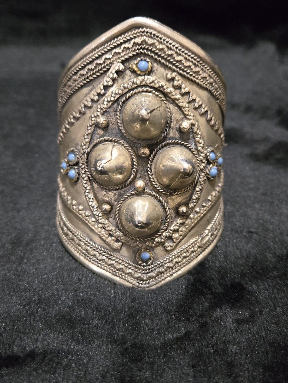 Vintage Kuchi Tribal Spiked Cuff Bracelet | Afghan Boho Statement Bangle